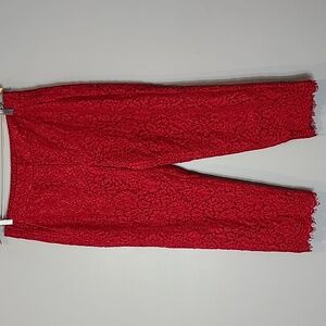 J. Crew red lace pants Size 12 Comfy Luxury Preppy Jewel Tone‎ Holiday